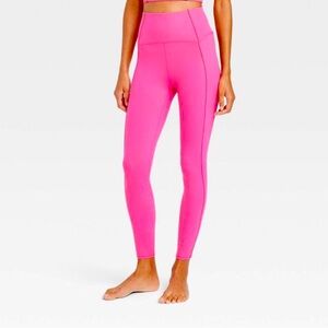 Women's High-Rise Seamless 7/8 Legging (PINK, S)